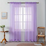 2pcs Solid Color Sheer Curtains, Light Filtering Privacy Voile Drapes, Sheer Window Curtains For Bedroom Living Room, Home Decoration, Room Decoration