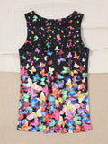 Girls' Sleeveless Summer Dress - Charming Butterfly Print - Trendy and Casual Design for Playdates and Everyday Fun