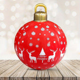 24-inch Large PVC Inflatable Christmas Ball, Firmly Standing Outdoor Decoration for Yard and Swimming Pool Holiday