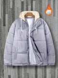 Plus Size Men's Casual Fleece Hooded Jacket, Stylish Jacket For Autumn And Winter Wear