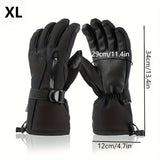 Windproof Polyester Ski Gloves with Touchscreen Compatibility, Buckle Closure, Woven Construction, Multi-Layer Insulation for Outdoor Activities, Skiing, Climbing, Motorcycling, Thick Winter Gloves (1 Pair)