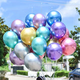 30pcs, Metal Birthday Balloons 5inch Metallic Blue Green Silvery Chrome Rose Golden Balloon Baby Shower Wedding Christmas Decoration