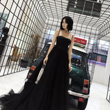 Evening Dress for Women  New Banquet Dress Annual Party Party Mesh Slimming Black Camisole Host Dress