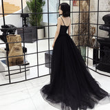 Evening Dress for Women  New Banquet Dress Annual Party Party Mesh Slimming Black Camisole Host Dress