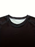 Plus Size Men's Solid Sweat Shirt Breathable Quick Dry Tees For Sports/outdoor, Men's Clothing