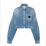 Womens Jackets Denim Coat Wash Blue Designer Womens Button Letters Shirts Woman Designer Jackets Distress Jeans S-XL