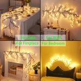 Willow Vine Lights Room Decor | 5.9FT 96 Warm White LED Lighted Twig Vine Garland For Indoor Walls Bedroom Décor (1PCS)