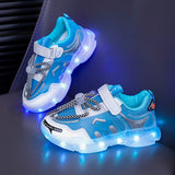 Vibrant Night Light Shoes - Rechargeable, Colorful, Luminous, Mesh Breathable, Spring and Summer Essential for Boys and Girls - Casual Sports Shoes with Nighttime Visibility