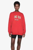 Designer Women's Hoodies & Sweatshirts Hand Embroidery Loose O-Neck Sweatshirt Letters Cotton Red Long Sleeve Casual Female Simple comfortable Pullovers