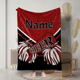 Personalized Cheerleader Blanket - Soft Flannel with Custom Name & Text, Perfect Gift for Cheer Team Members