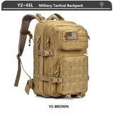 Outdoor Bags Military Tactical Backpack 3 Day Assault Pack Army Molle Bag 38/45L Large Outdoor Waterproof Hiking Camping Travel 600D Rucksack 231011