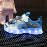 Vibrant Night Light Shoes - Rechargeable, Colorful, Luminous, Mesh Breathable, Spring and Summer Essential for Boys and Girls - Casual Sports Shoes with Nighttime Visibility