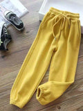 Winter Women Harem Pants Drawstring Fleece Long Thicken Y2K Sweatpants Joggers Trousers Sports Casual Soild Color Warm Pants