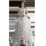 greatnfb  Vestido De Noiva 2024 New Front Short Long Back Strapless Wedding Dress Sweet Bride Dress With Train Custom Made Wedding Gown