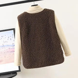 greatnfb  Vests New Spring Autumn Women Button Waistcoat Lamb Hair Winter Thermal Warm Thick Fleece Vests Sleeveless Jacket Ladies Coats