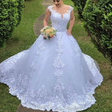 greatnfb  Wedding Dress 2024 Gryffon Sexy V-neck Luxury Lace Wedding Gown With Train Lace Up Ball Gown Plus Size Vestido De Noiva