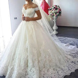 greatnfb  White Off the Shoulder Vestido De Noiva Wedding Dress Custom-made Plus Size Vestidos De Novia Bridal Tulle Mariage