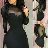 Sexy Bandage Autumn Women Bodycon Sheath Dress Sexy Red Knitted Cotton Long Sleeve 2019 Spring Dress Casual Black Party Dresses