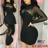 Sexy Bandage Autumn Women Bodycon Sheath Dress Sexy Red Knitted Cotton Long Sleeve 2019 Spring Dress Casual Black Party Dresses