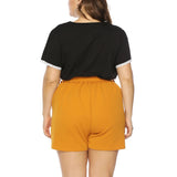 2022 New Women Plus Size Shorts Short Trousers High Waist Large Big Plussize For Female Summer Clothes Solid Black Red Clothing