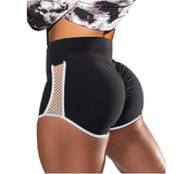 Summer High Waist Side Hollow Out Sport Shorts Women Stitching Stretchy Trousers Slim Fit Short Pants Run Exercise Yoga