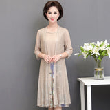 greatnfb  summer cotton linen 2 piece set dress cardigan women 3xl 4xl 5xl party midi dresses elegant vintage robe femme