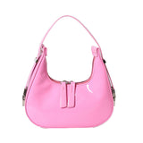 New Portable Red Bag Women's High-Grade Summer Versatile Underarm Bag Niche Glossy Pu Shoulder Bag Women