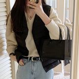 White duck down sleeveless down vest winter new warm thickened inner women's clothing can be worn outside solid color down vest