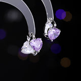 2025 popular new earrings, high-end earrings, creative design earrings, contrasting colors, front and rear double-sided love-shaped ear buckles