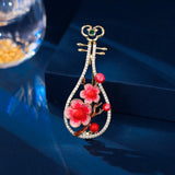 2025 Retro national style cheongsam Hanfu accessories corsage multi-purpose cardigan anti-light fixed clothes flower pipa brooch