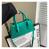 GREATNFB 2025 Popular fashion high-end stone pattern portable small square bag  new women's bag patent leather glossy versatile messenger bag