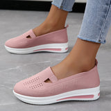 Cross-Border Foreign Trade Hot Selling plus Size Women's Fly-Knit Sneakers Slip-on Lazy Mom Shoes