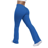 greatnfb HOT and NEW Cross Border  Peach Bell-Bottom Pants Women's Yoga High Waist Hip Lift Tights Wide Leg Fitness Pants Women's Clothing