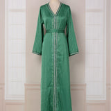 MT065 Middle East Women's Arabian Clothing Hot Diamond New V-neck Robe   Hot Trade Temperament Dress
