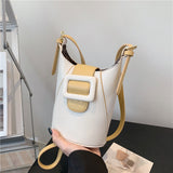GREATNFB 2025  hot sale fashionable women's bucket bag  new niche design color matching simple mobile phone bag shoulder crossbody