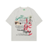 2025 T1052 2025n Street Tide 2025 Summer Couple Magazine Elements Creative Fun Design Men's Loose Short Sleeve T-Shirt