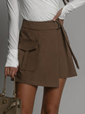 GREATNFB Spring and Summer New Cross-Border American Skirt Women's Fashionable Elegant Belt Pocket Punk Skirt