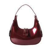 New Portable Red Bag Women's High-Grade Summer Versatile Underarm Bag Niche Glossy Pu Shoulder Bag Women