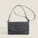 2025 Hot trade bag women's popular new summer splicing laser bag geometric diamond square bag luminous messenger envelope bag