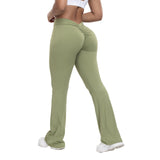 greatnfb HOT and NEW Cross Border  Peach Bell-Bottom Pants Women's Yoga High Waist Hip Lift Tights Wide Leg Fitness Pants Women's Clothing