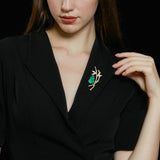 2025 Vintage Chinese style cheongsam dress accessories women's silk scarf buckle multi-purpose bamboo for peace Fulu bamboo gourd brooch