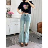 greatnfb The Upper Body Style Is Really Good! 10 Points Length Stretch Slimming Bootcut Pants  Summer Flared Jeans for Women