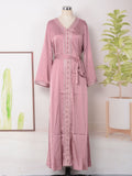 MT065 Middle East Women's Arabian Clothing Hot Diamond New V-neck Robe   Hot Trade Temperament Dress
