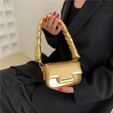 GREATNFB 2025 New new laser small square bag fashionable woven handbag premium chain lipstick messenger bag bag