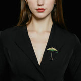 2025 High-end cheongsam dress accessories rain lotus corsage zircon dripping oil Chinese style elegant temperament water drop lotus leaf brooch