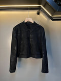 2025 Spot popular autumn new heavy industry embroidery bead buckle short coat women