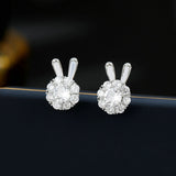 2025 Niche design, high-end sense, natal year ring, earrings, jewelry set, sweet and fresh temperament, rotating rabbit stud earrings.