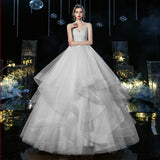 Spring New Elegant Sexy Deep V Wedding Dress Tube Top Strap Floor-Length Mesh Wedding Photo Wedding Dress