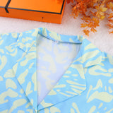 GREATNFB 2025 2022  autumn printed pajamas set, loose trousers, fashionable and casual imitation silk women's loungewear outside