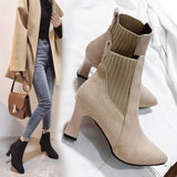 GREATNFB Autumn and Winter New Boots Korean Style Pointed Sleeve Short Boots Women's Foreign Trade Fashion Ankle Boots Women's Fashion Boots Women